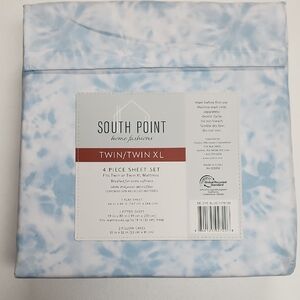 South Point Blue Tie-Dye Twin XL Sheet Set